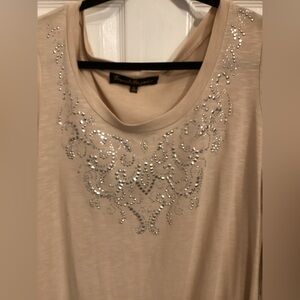 Elegant Beige Top with Silver Accents
